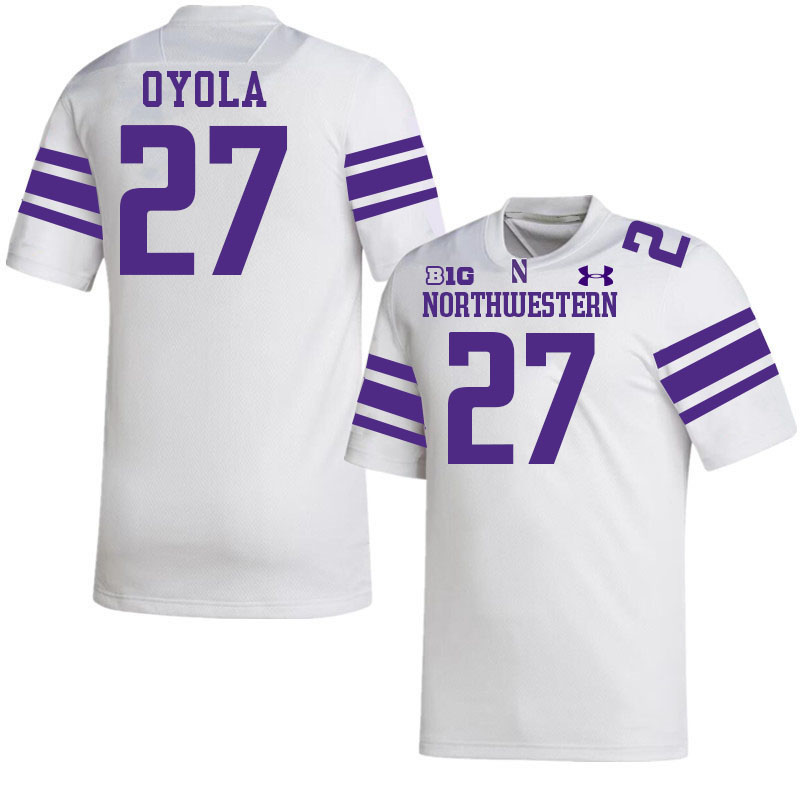 Northwestern Wildcats #27 Jack Oyola College Football Jerseys Stitched-White